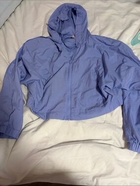 Victoria’s Secret Periwinkle Hooded Windbreaker Jacket Large New w/o Tags
